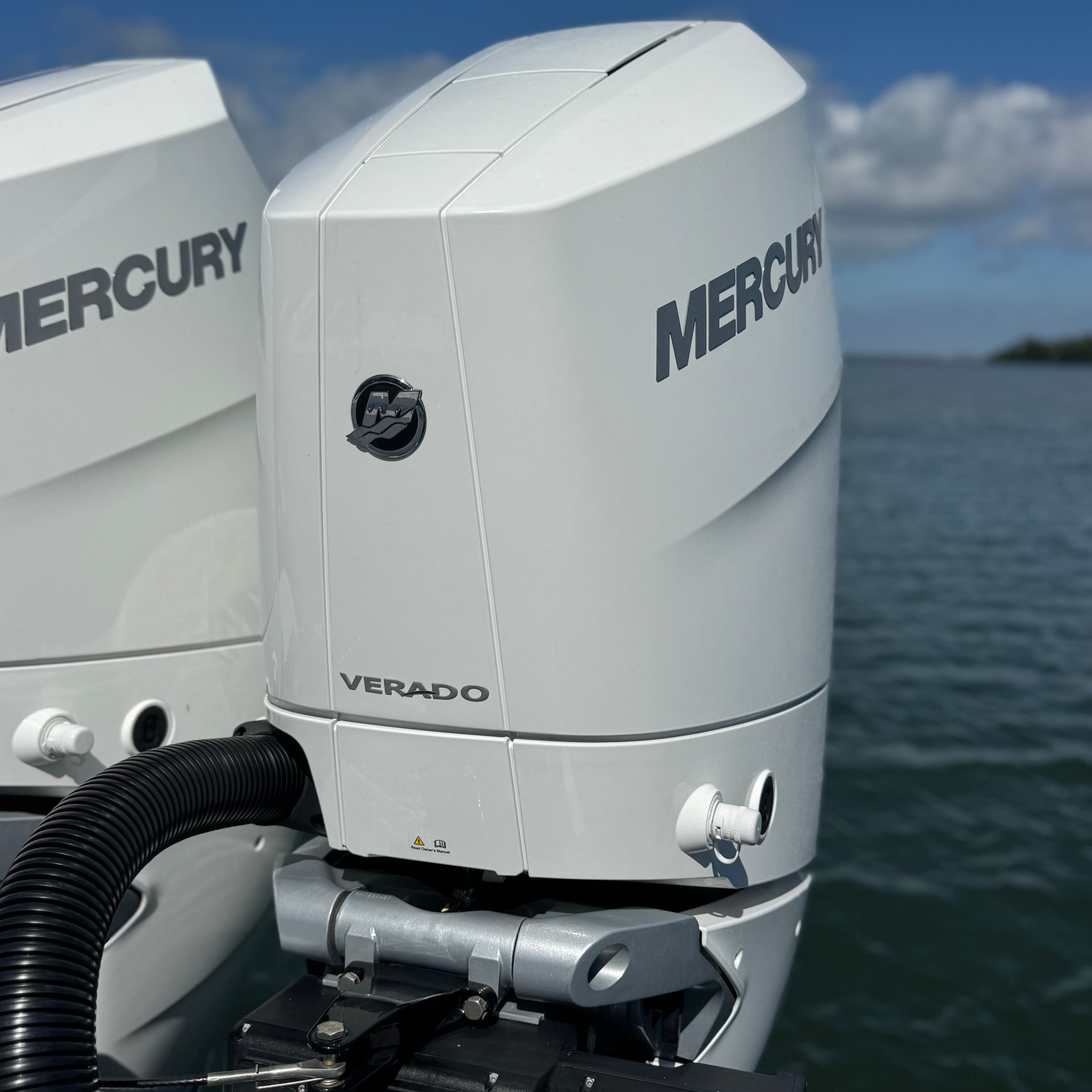 Mercury Verado outboard engine white quick connect