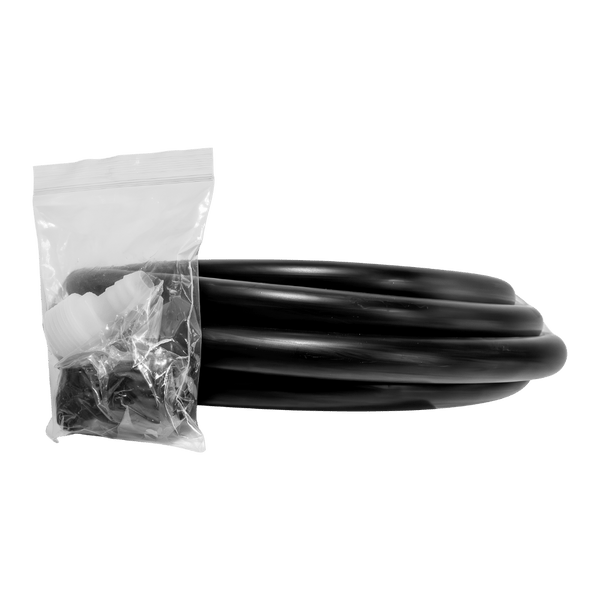 Replacement Flush Hose Kit with coiled black hose and bagged fittings