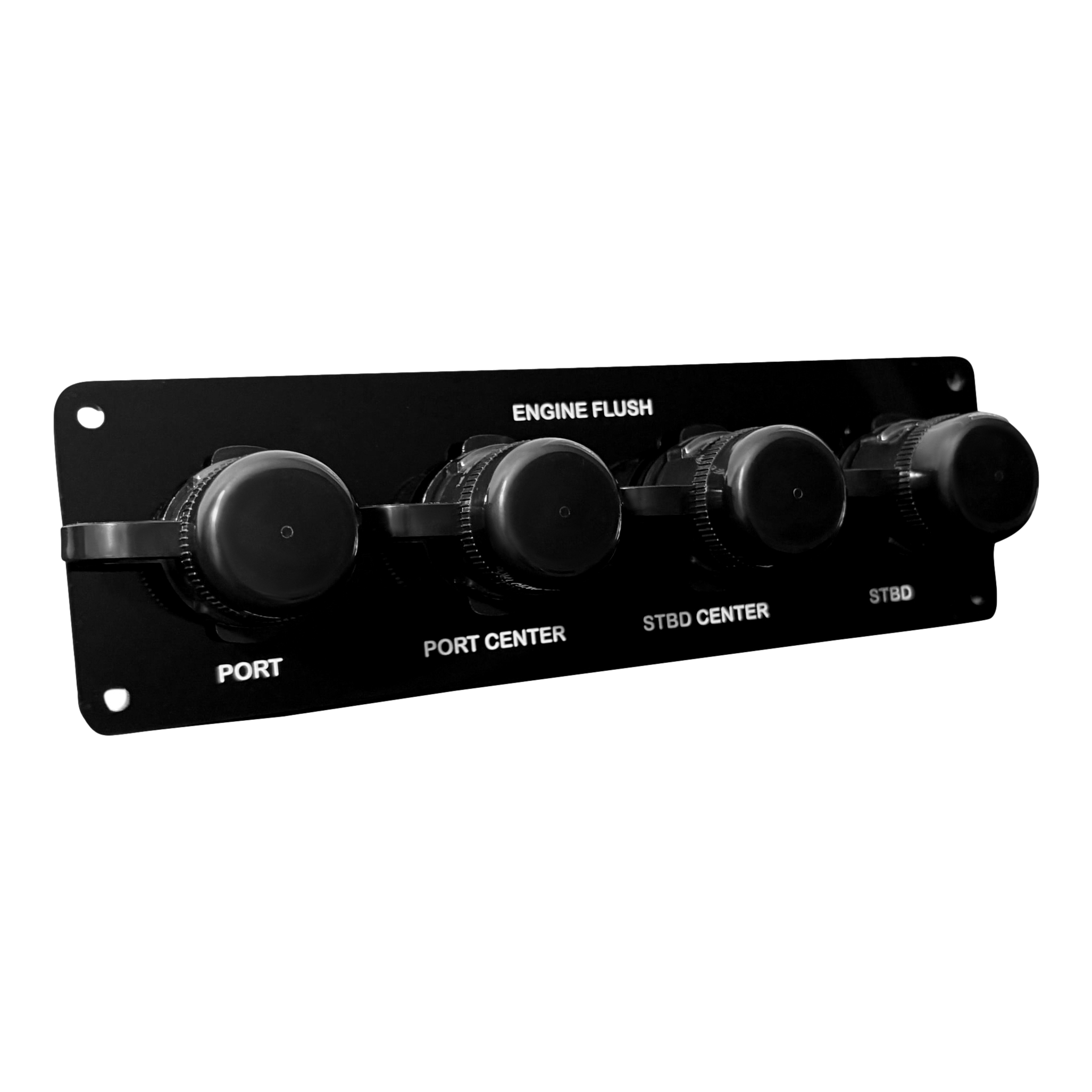 black acrylic quad outlet horizontally engraved flush port reroute