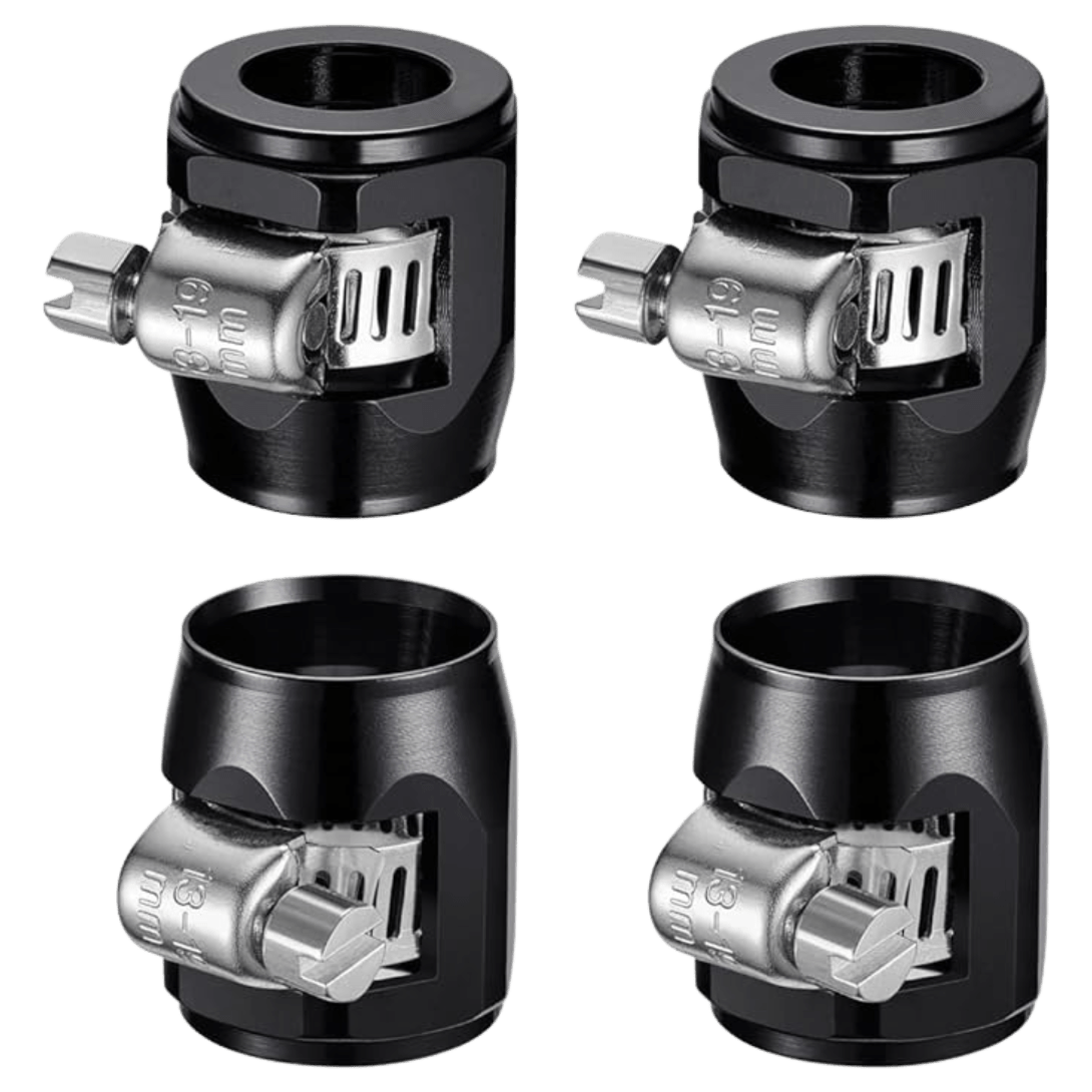 Replacement: 1/2" Stainless Steel Black Hose Clamps (4 Pack) - Flushmaster