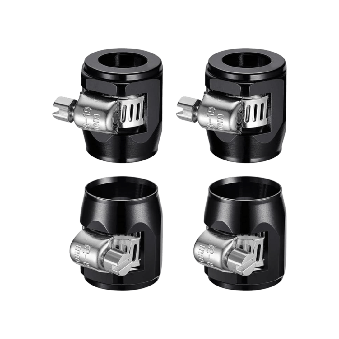 Replacement: 1/2" Stainless Steel Black Hose Clamps (4 Pack) - Flushmaster