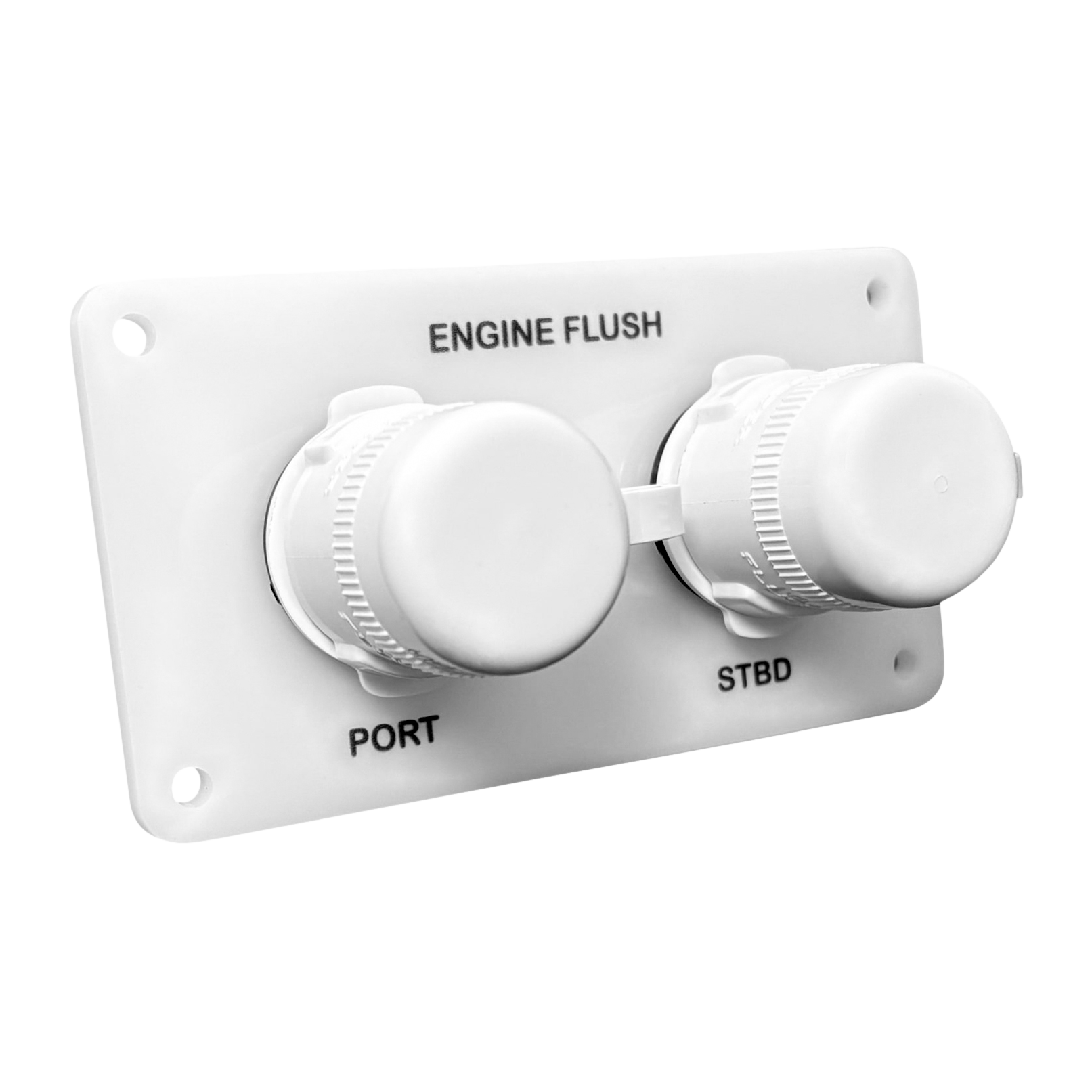 white acrylic dual outlet horizontally engraved flush port reroute
