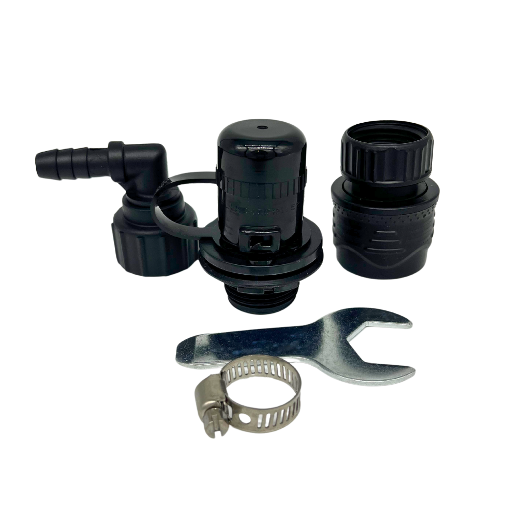 Flush Port Quick Connect kit for Mercury, including all necessary components for effective marine engine flushing.