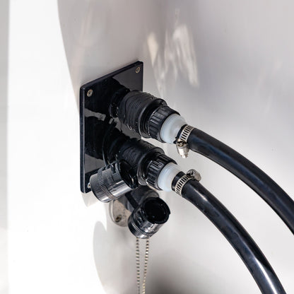 dual flush port reroute with flush hoses connected