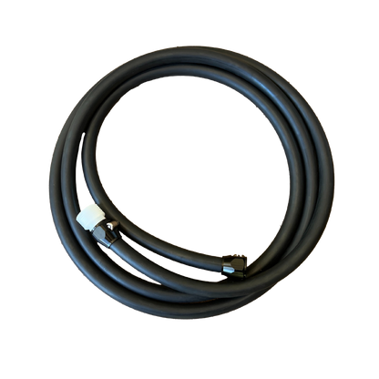 Flushmaster hose on a white background, highlighting its flexible and durable design for effective marine engine flushing.