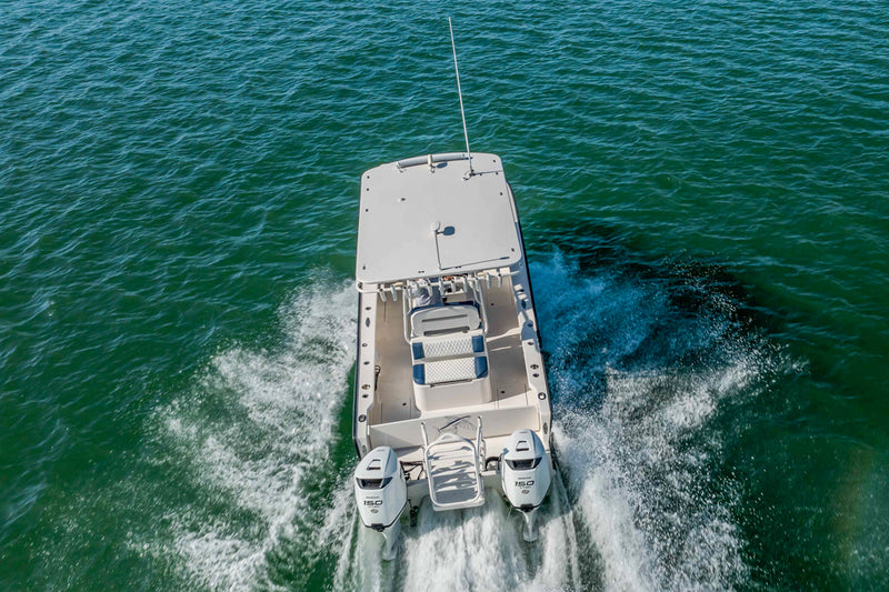 Honda boat from birds eye view