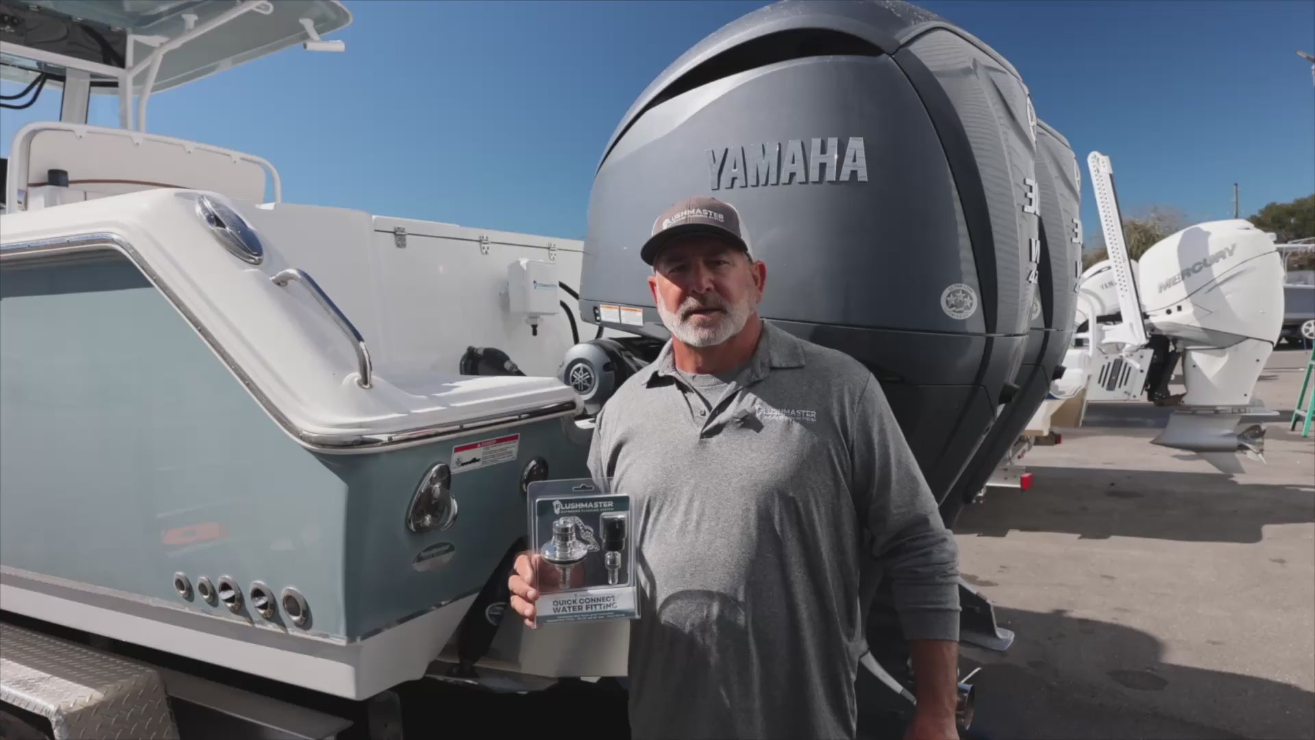 Load video: Replace the transom flush ports on SeaHunt with Quick Connect Water Fitting