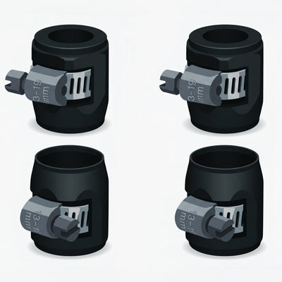 Replacement: 1/2" Black Hose Clamps (4 Pack)
