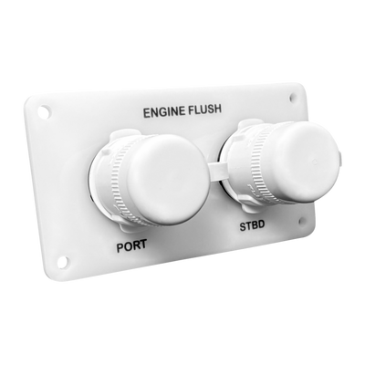 white acrylic dual outlet horizontally engraved flush port reroute