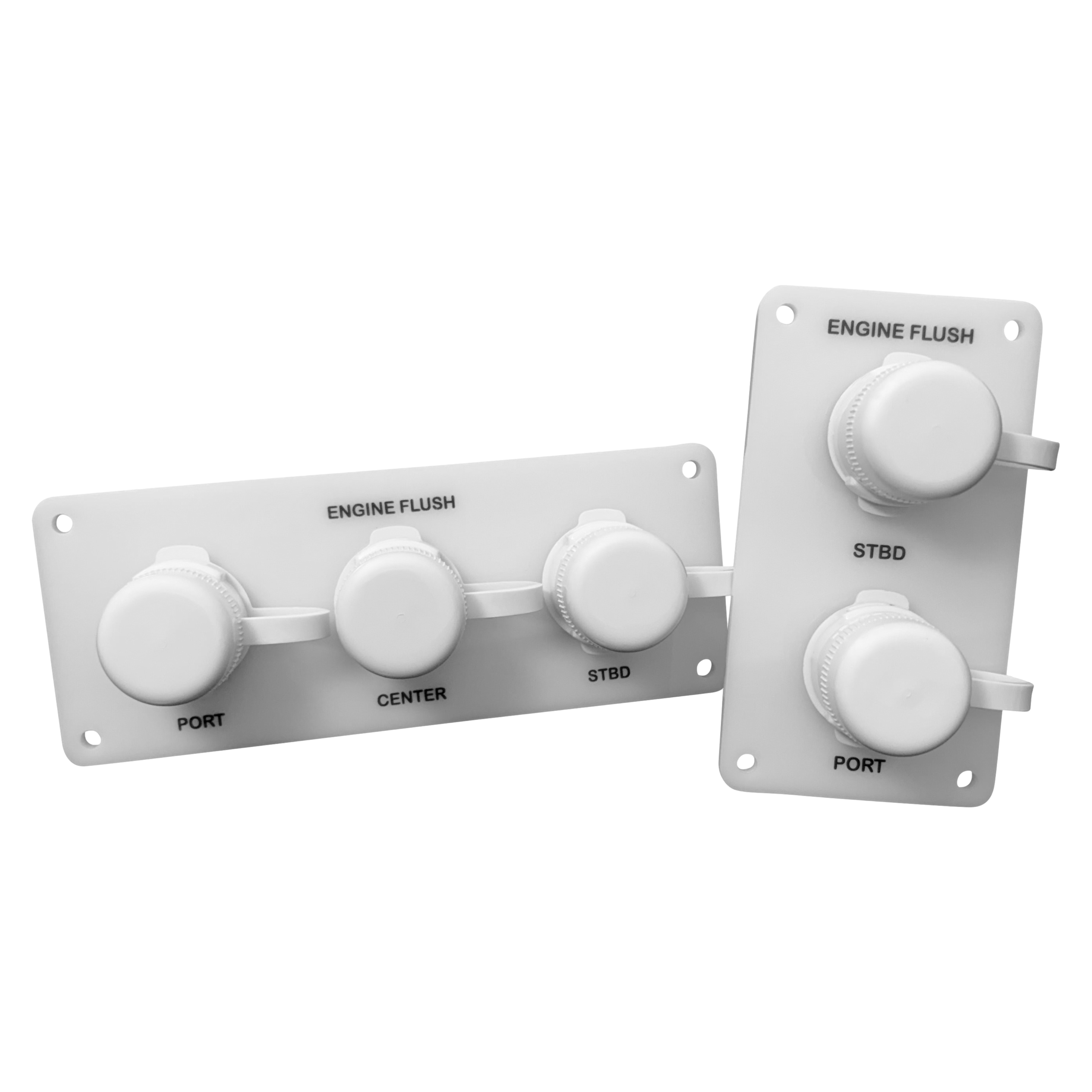 white flush port reroute dual and triple outlets