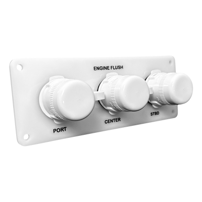 white acrylic triple outlet horizontally engraved flush port reroute